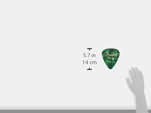 Fender Premium Celluloid Guitar Picks 351 Shape, Green Moto, Medium, 144-Pack